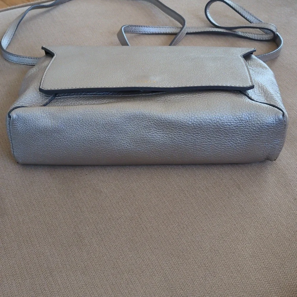 NWOT Furla Metallic Silver Crossbody Bag